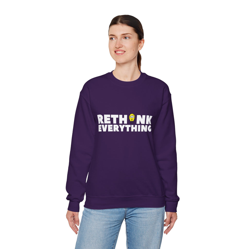 Rethink Everything Social Media Crewneck Sweatshirt – Unisex Inspirational Graphic Pullover