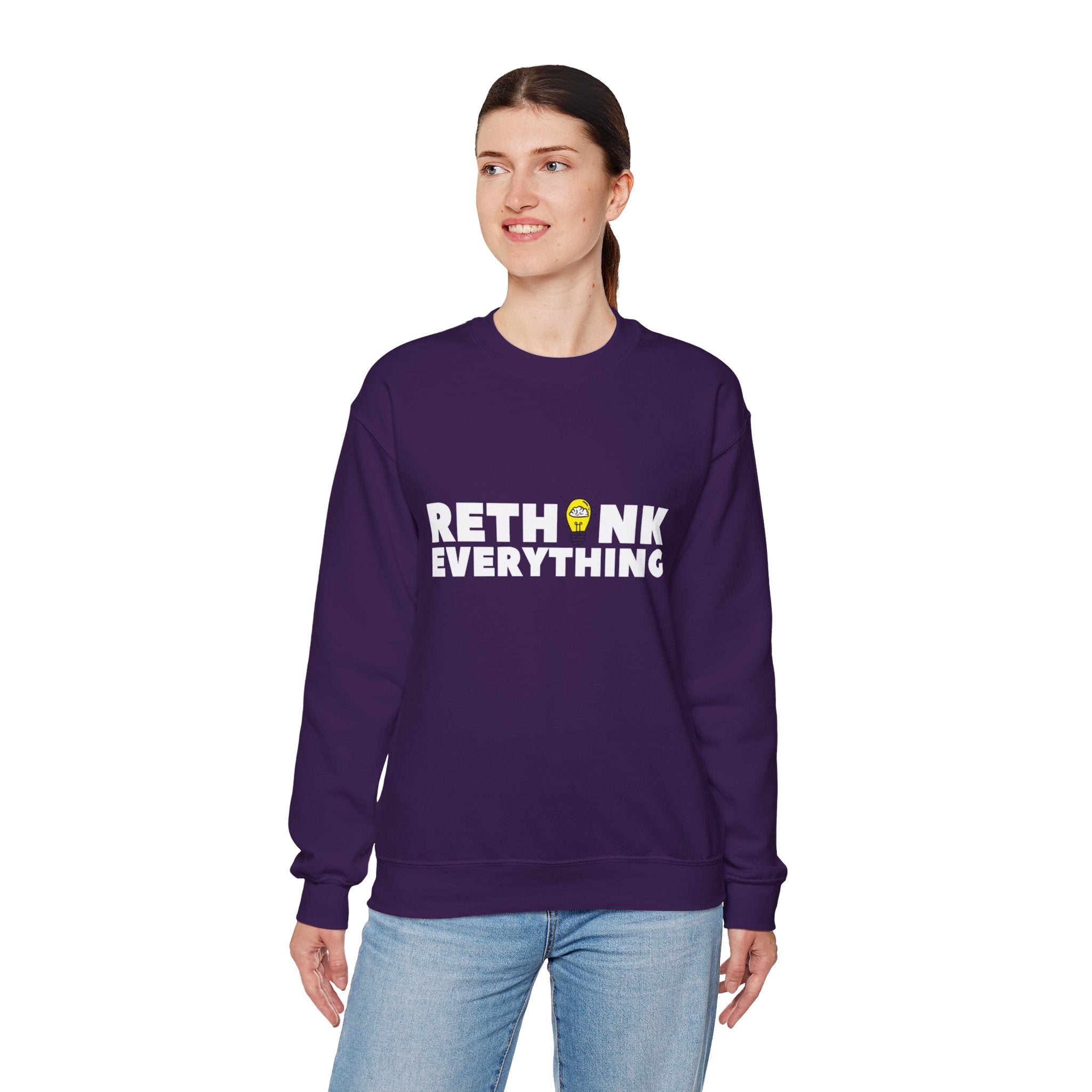Rethink Everything Social Media Crewneck Sweatshirt – Unisex Inspirational Graphic Pullover