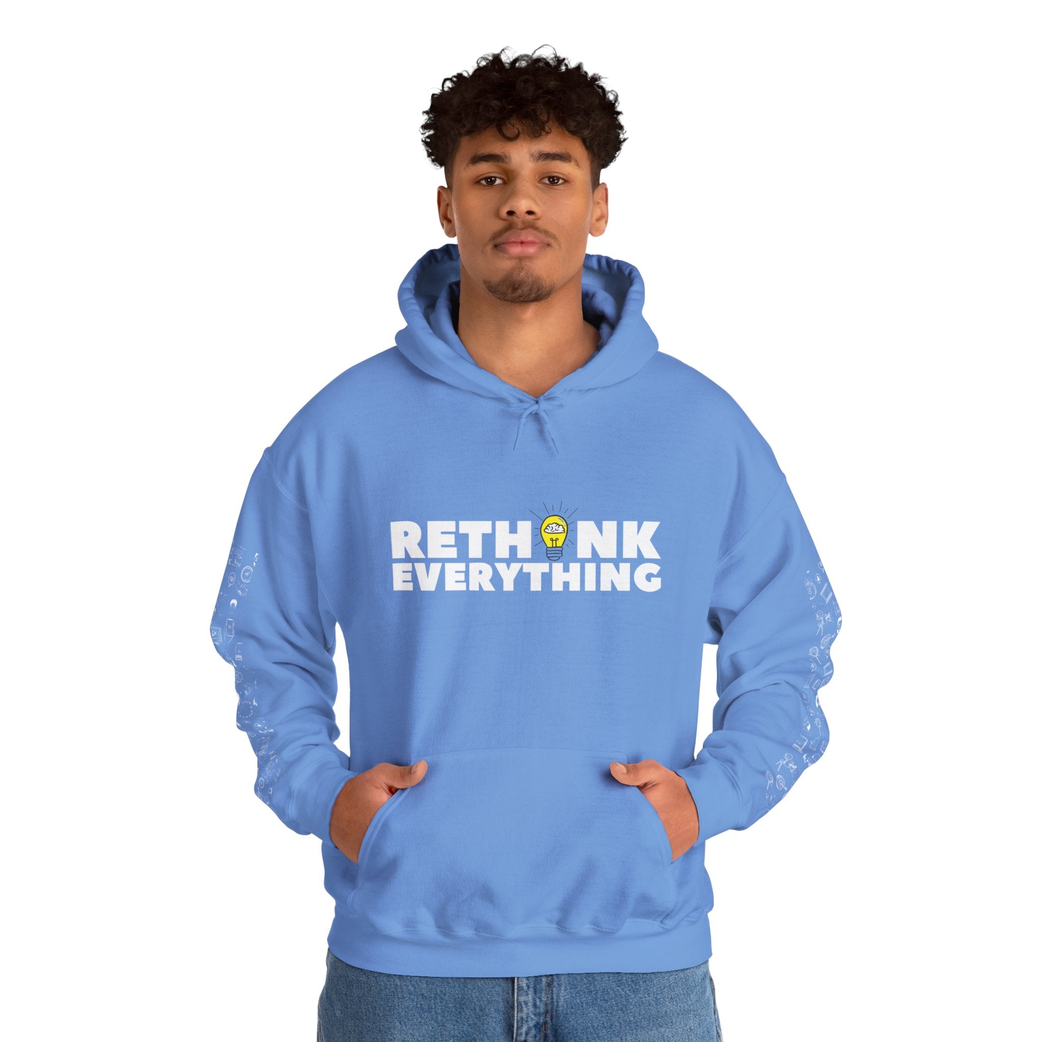 Rethink Everything Power of Video Hoodie, Unisex Cozy Sweatshirt, Gift for Thought Leaders, Inspirational Fashion, Casual Wear, Unique Graphic Pullover