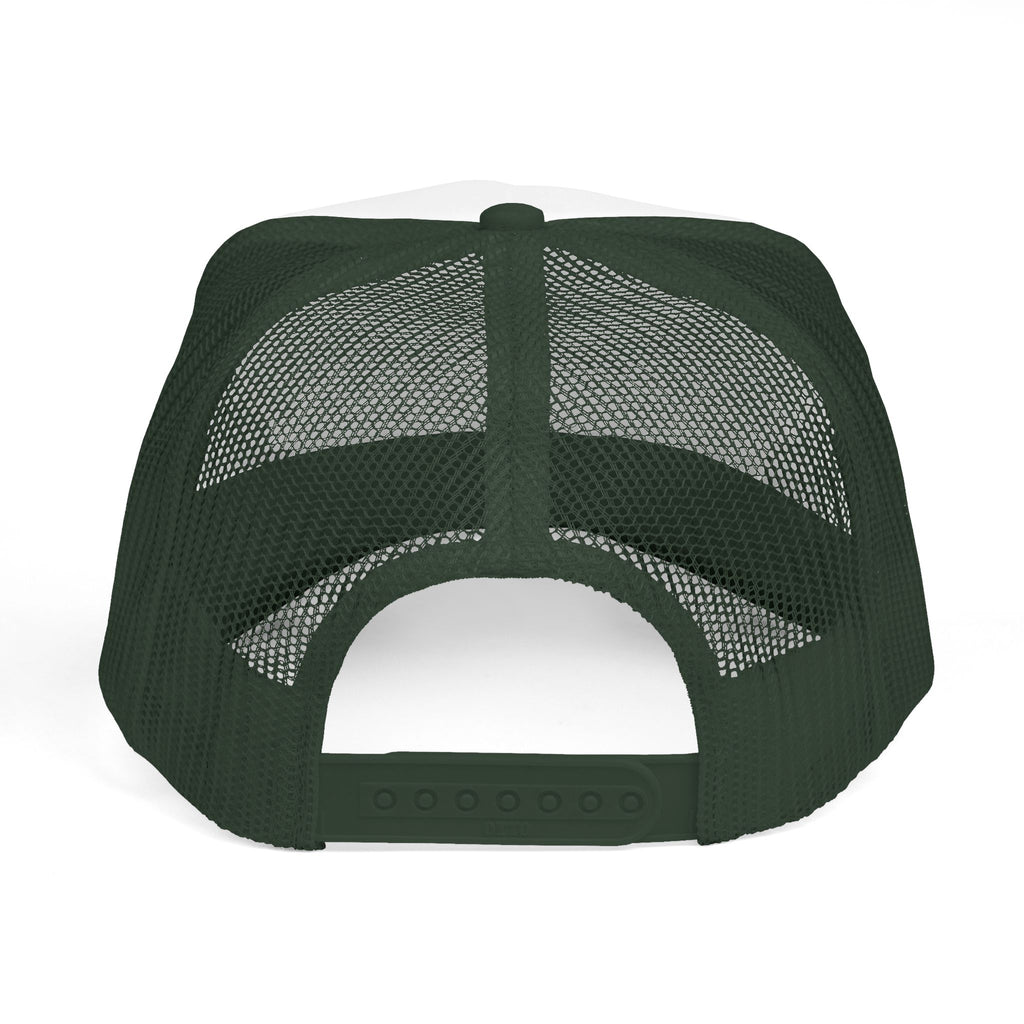 Rethink Everything Mortgage Risk And Compliance Dark green& White Trucker Cap — Bold Graphic Hat with Lightbulb Design