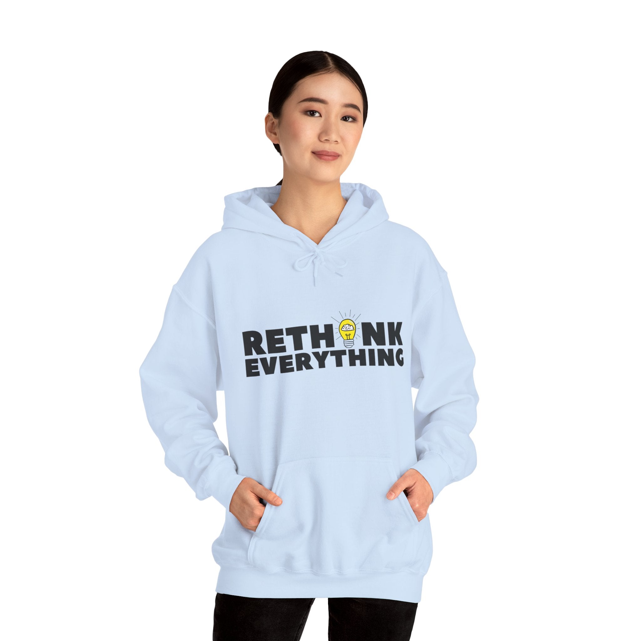 Rethink Everything Business Planning Hoodie, Unisex Cozy Sweatshirt, Gift for Thought Leaders, Inspirational Fashion, Casual Wear, Unique Graphic Pullover