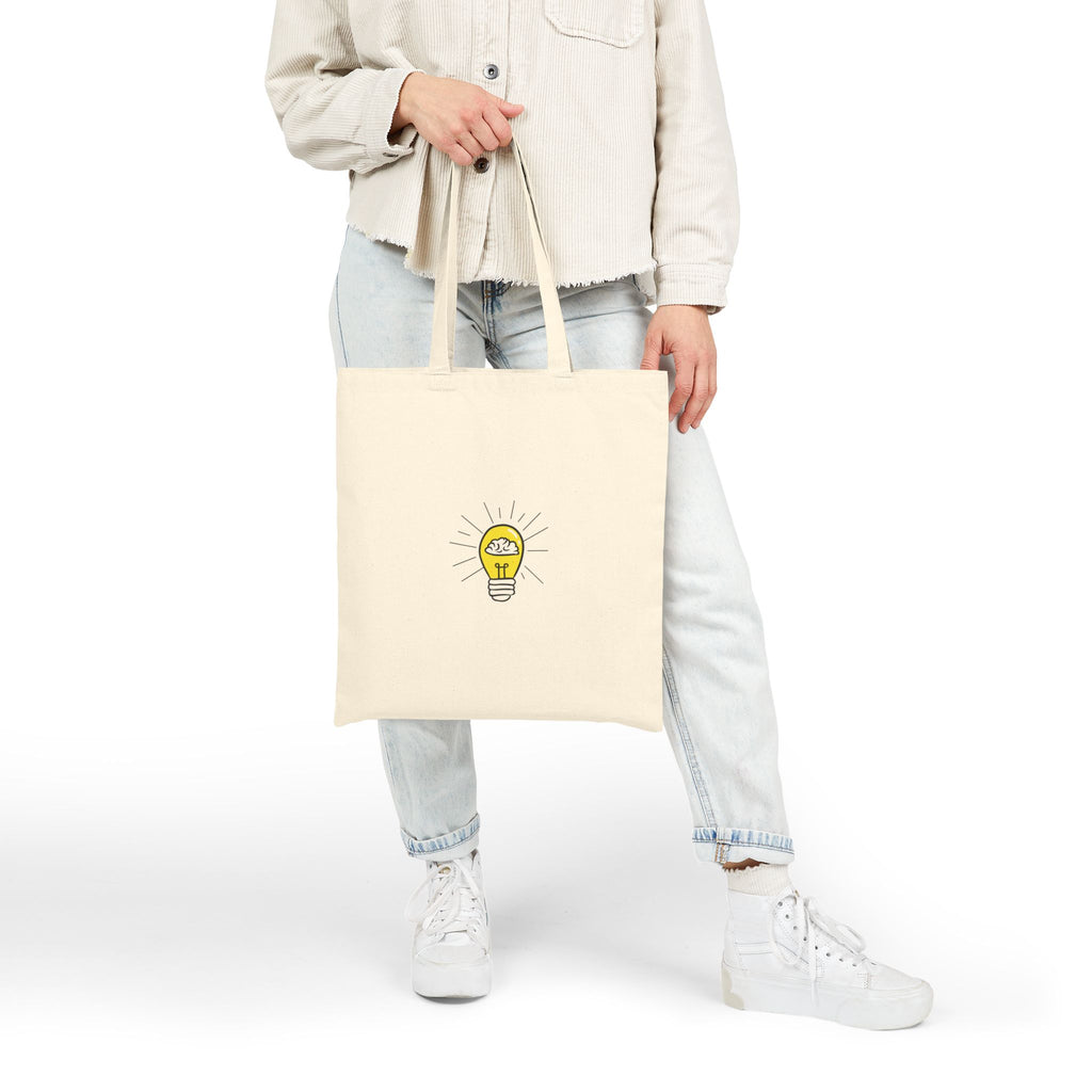 Tote Bag — Rethink Everything Yellow Lightbulb Idea Graphic Cotton Canvas Tote