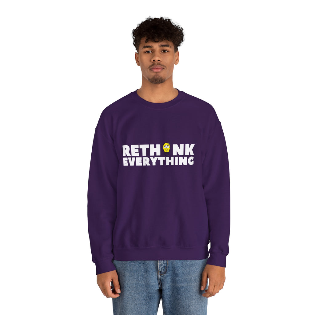Rethink Everything Social Media Crewneck Sweatshirt – Unisex Inspirational Graphic Pullover
