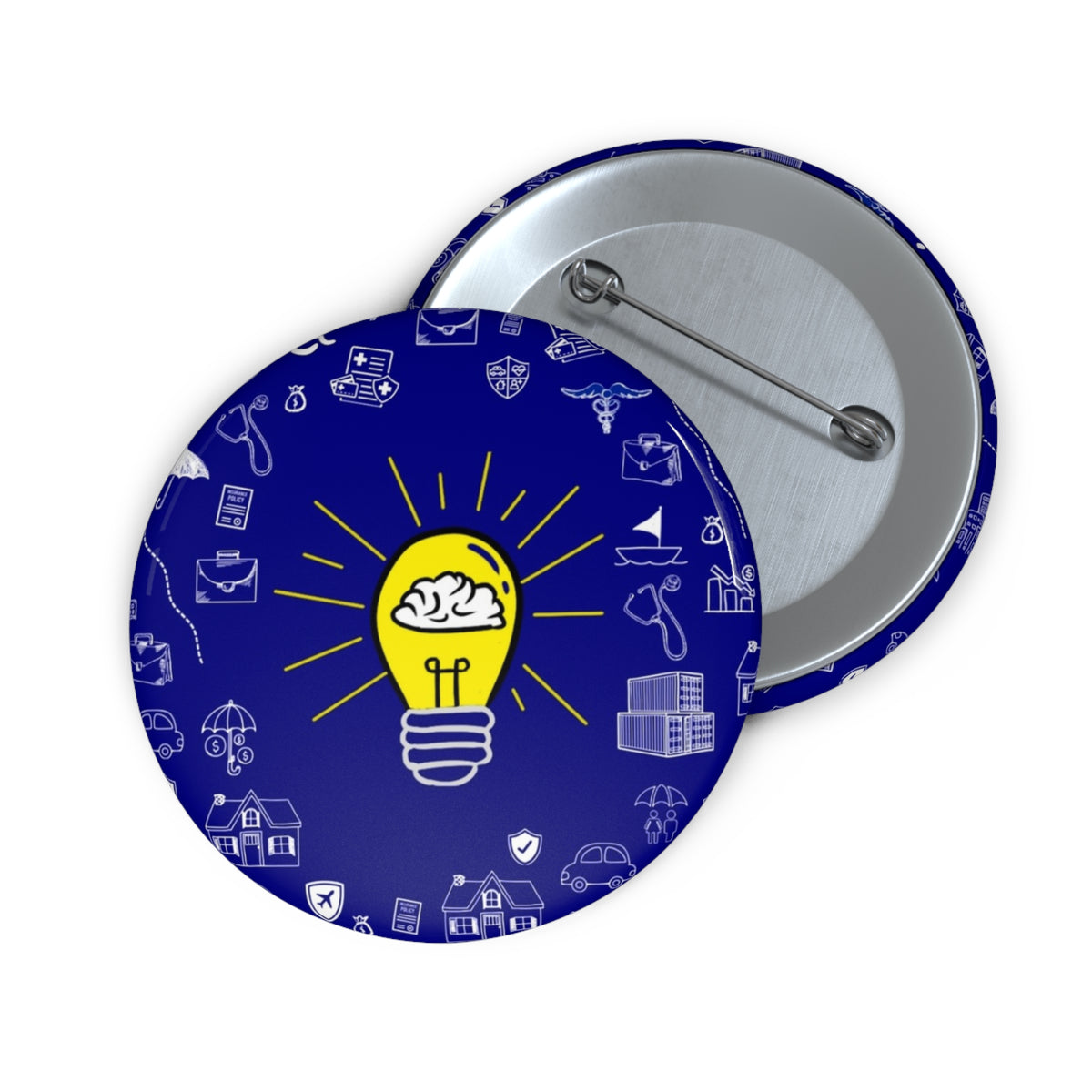 Rethink Everything Insurance Agencies Classic Design Pin Button — Custom Round Badge for Teachers, Students & Creatives