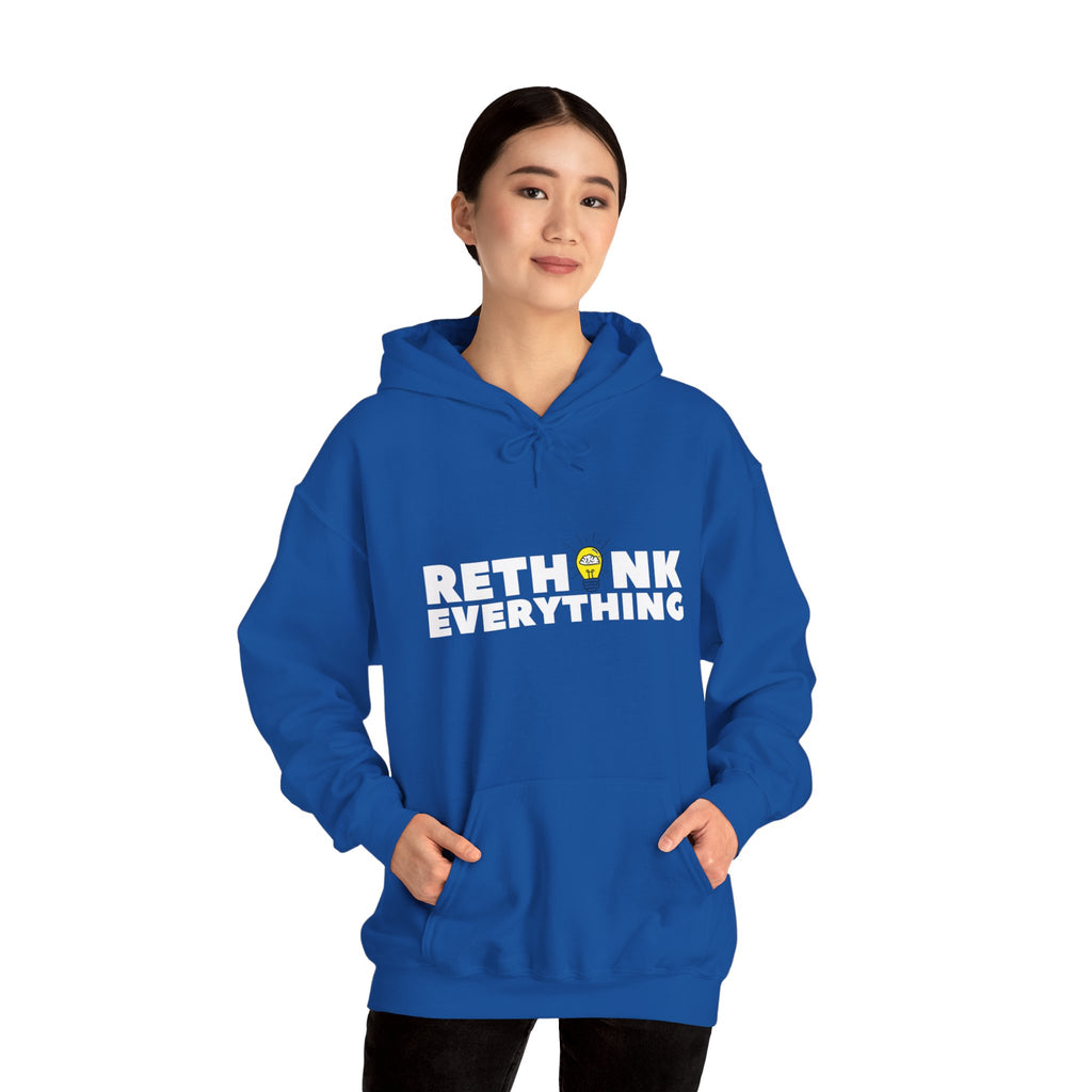Rethink Everything Insurance Agencies Hoodie, Unisex Cozy Sweatshirt, Gift for Thought Leaders, Inspirational Fashion, Casual Wear, Unique Graphic Pullover
