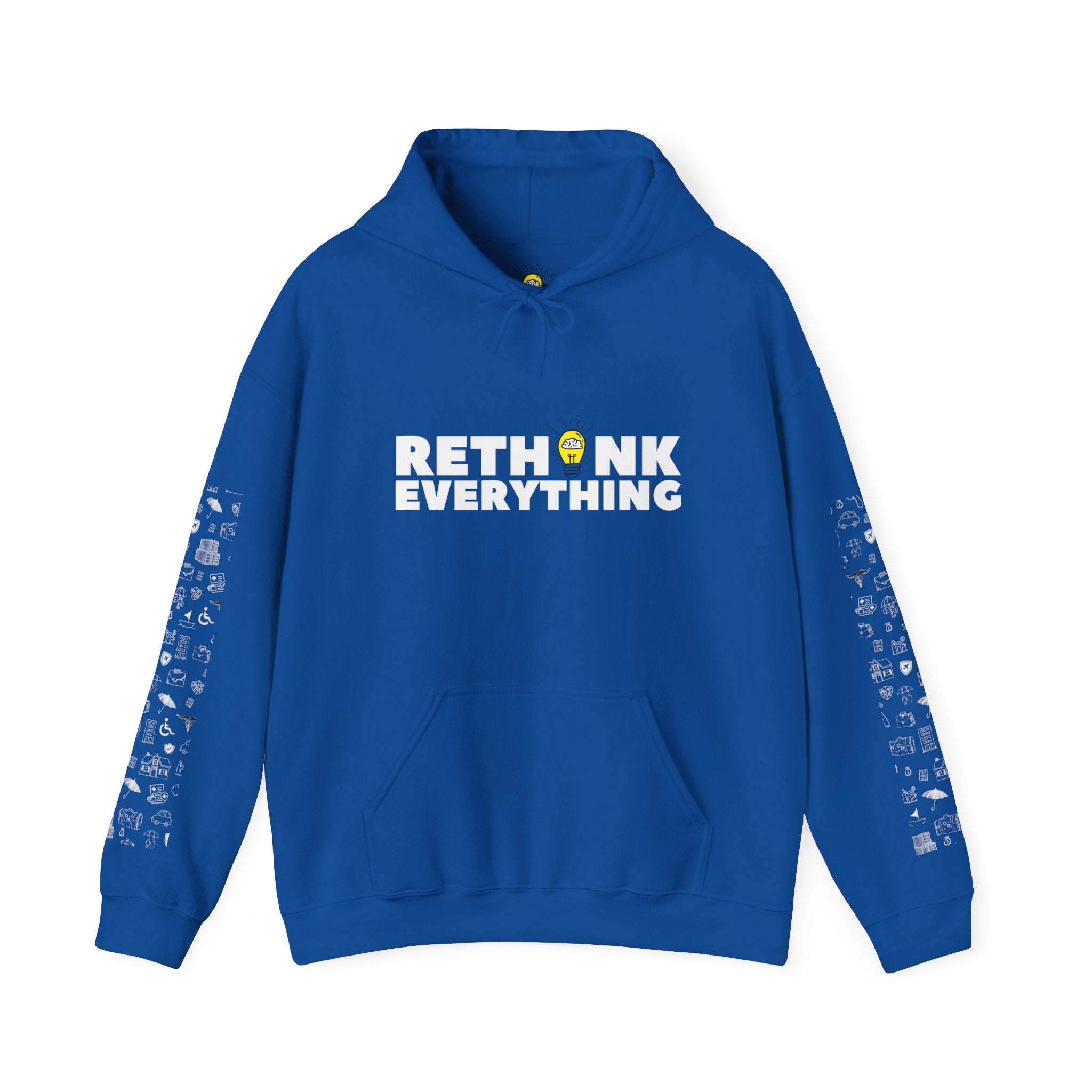 Rethink Everything Insurance Agencies Hoodie, Unisex Cozy Sweatshirt, Gift for Thought Leaders, Inspirational Fashion, Casual Wear, Unique Graphic Pullover