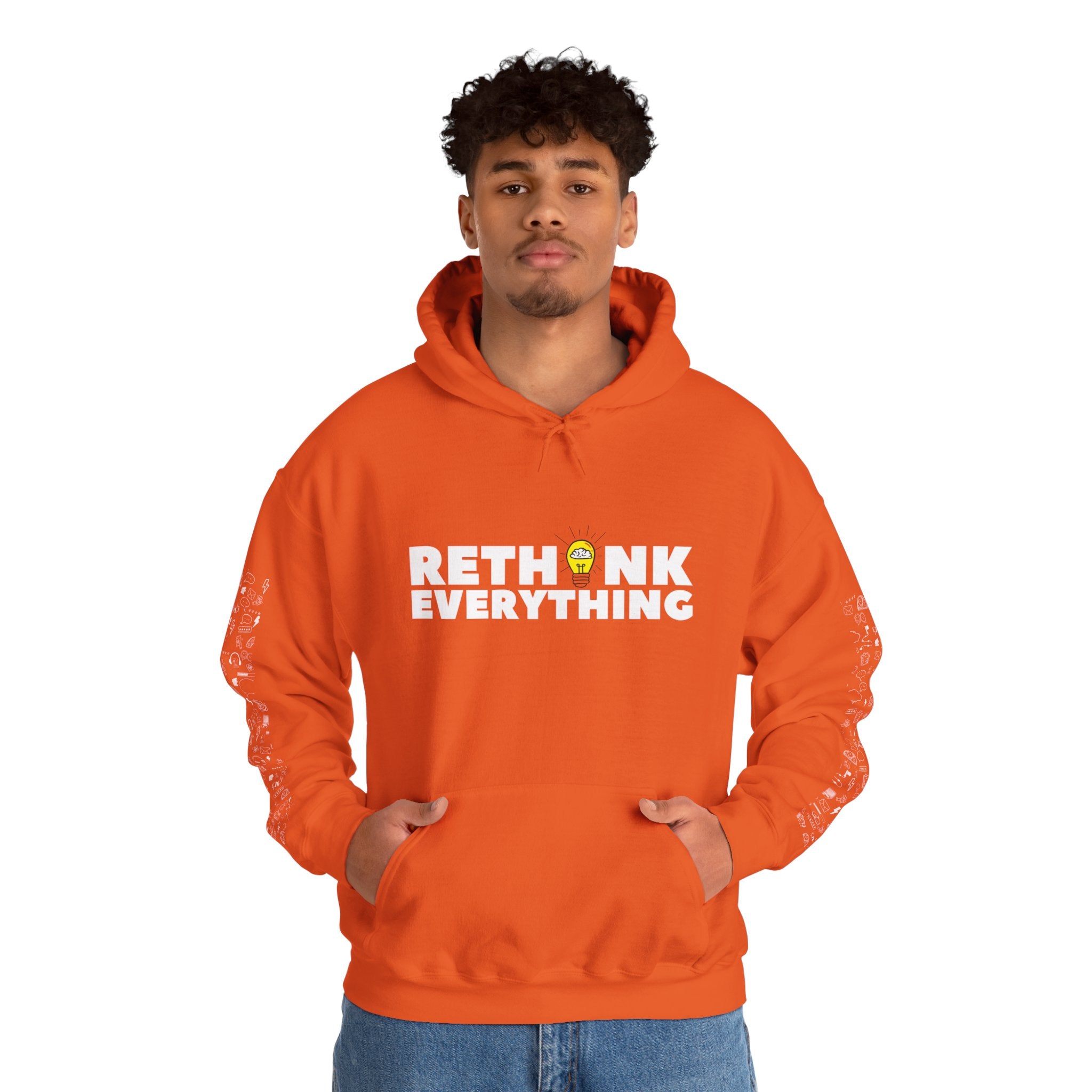 Rethink Everything Customer Service Hoodie, Unisex Cozy Sweatshirt, Gift for Thought Leaders, Inspirational Fashion, Casual Wear, Unique Graphic Pullover