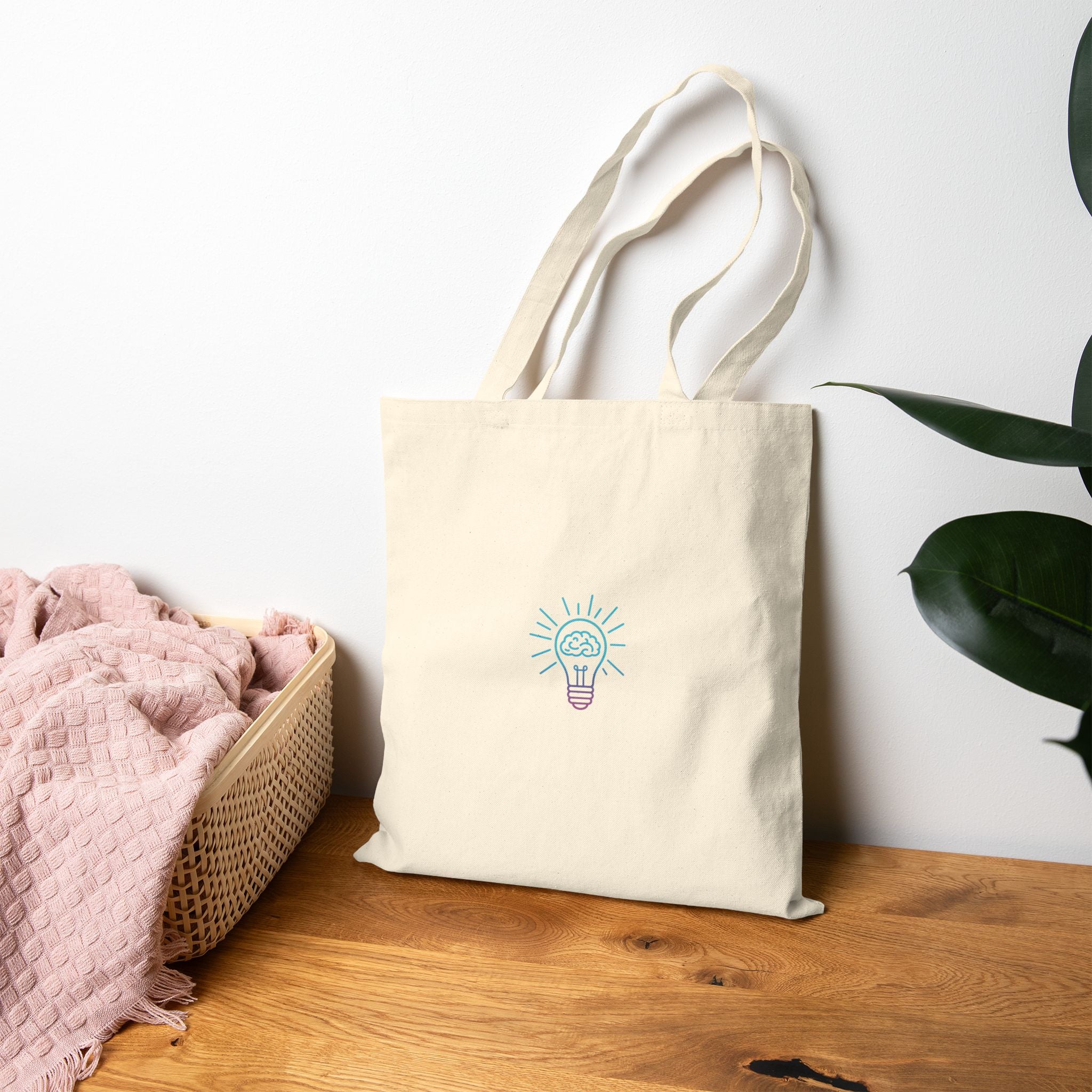 Tote Bag — Rethink Everything Buying a Home Hacks Blue Lightbulb Idea Graphic Cotton Canvas Tote