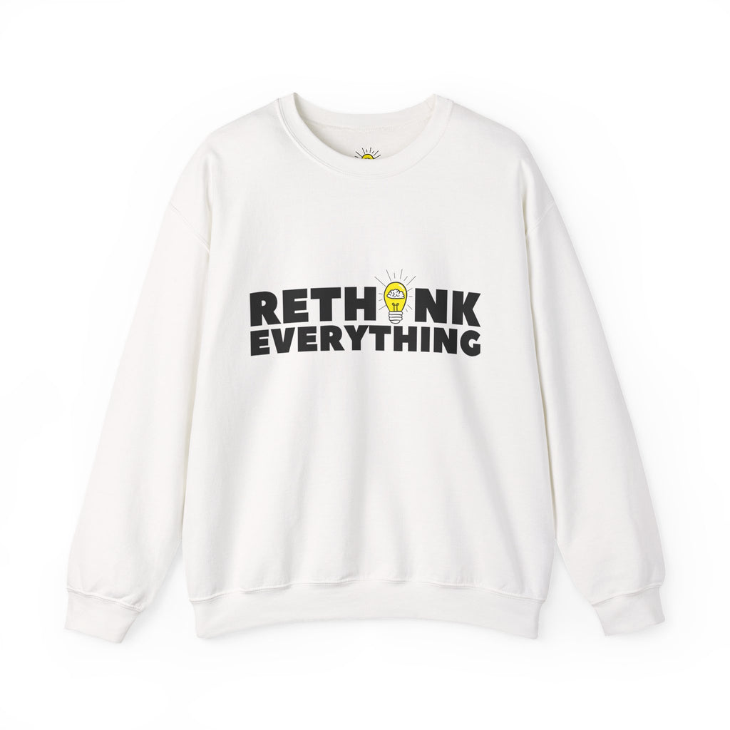 Rethink Everything Financial Literacy Crewneck Sweatshirt – Unisex Inspirational Graphic Pullover