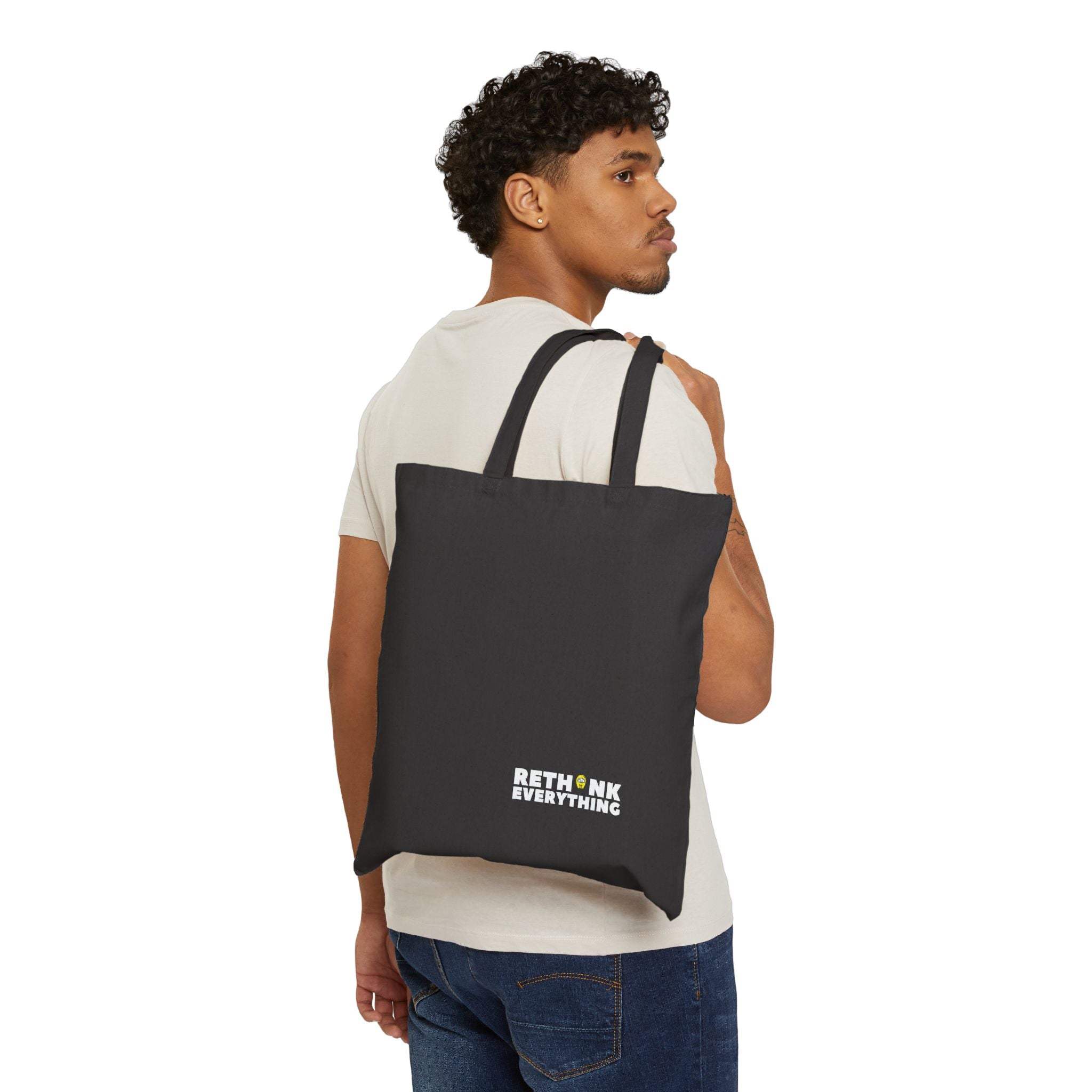 Tote Bag — Rethink Everything LOGO Idea Graphic Cotton Canvas Tote