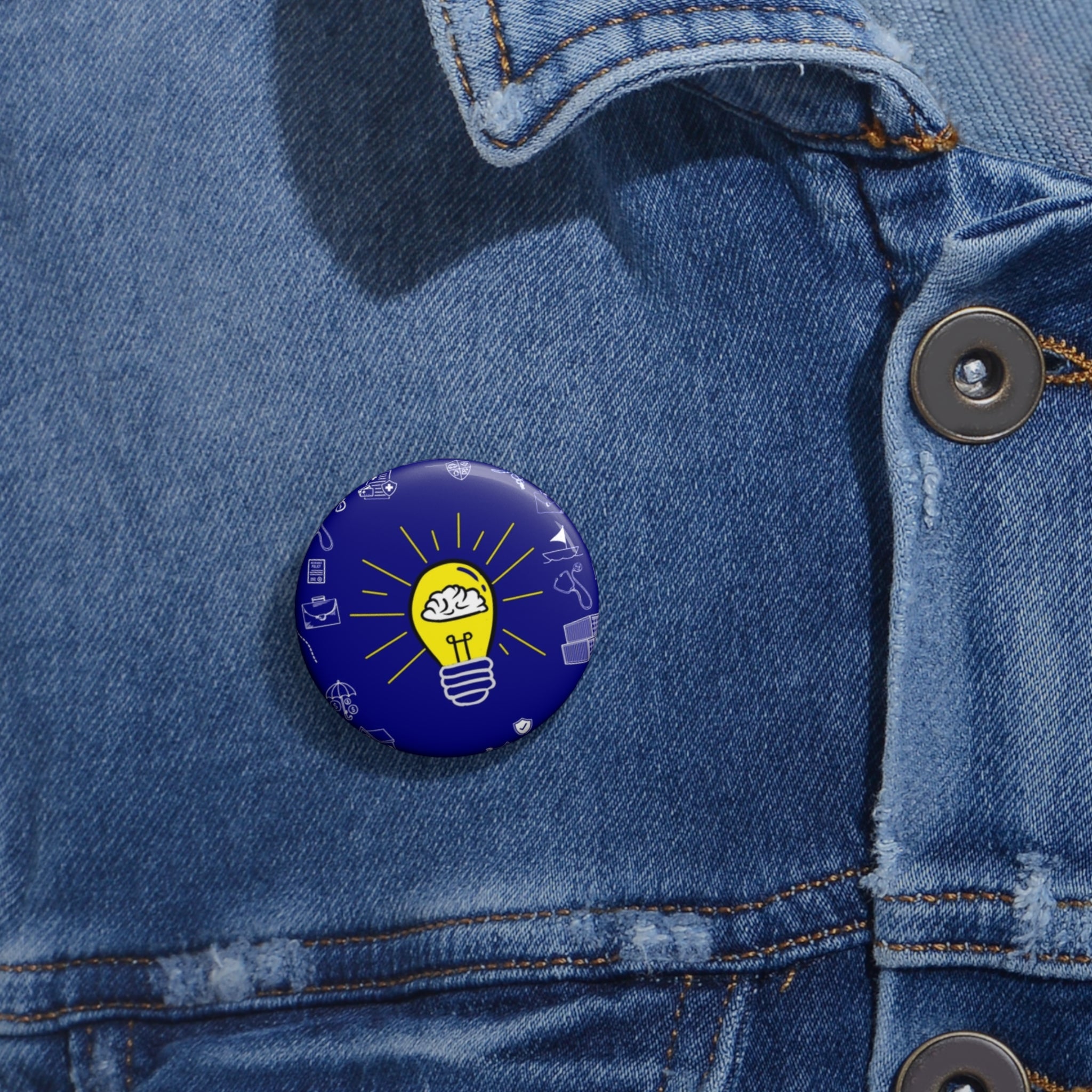 Rethink Everything Insurance Agencies Classic Design Pin Button — Custom Round Badge for Teachers, Students & Creatives