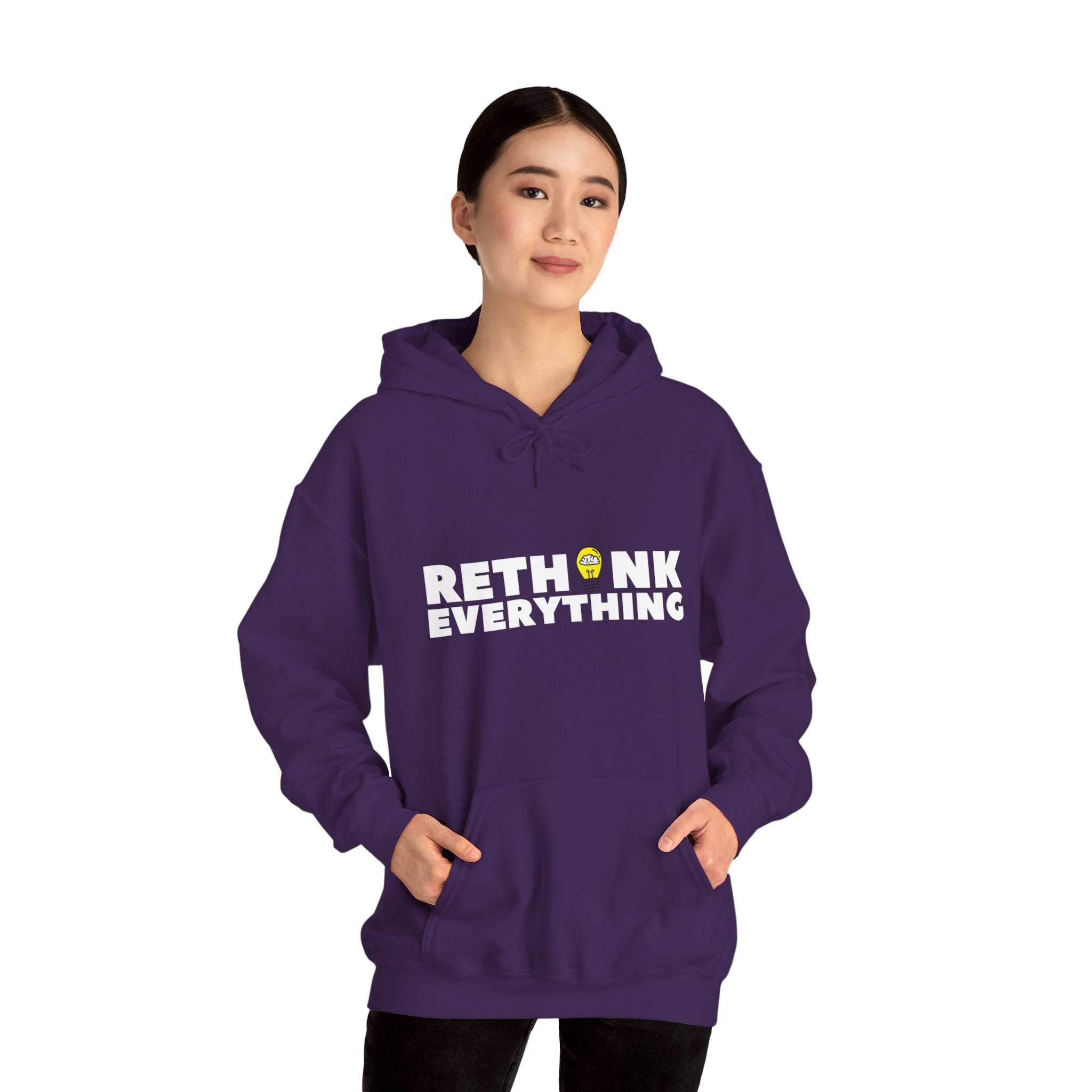 Rethink Everything Social Media Hoodie, Unisex Cozy Sweatshirt, Gift for Thought Leaders, Inspirational Fashion, Casual Wear, Unique Graphic Pullover