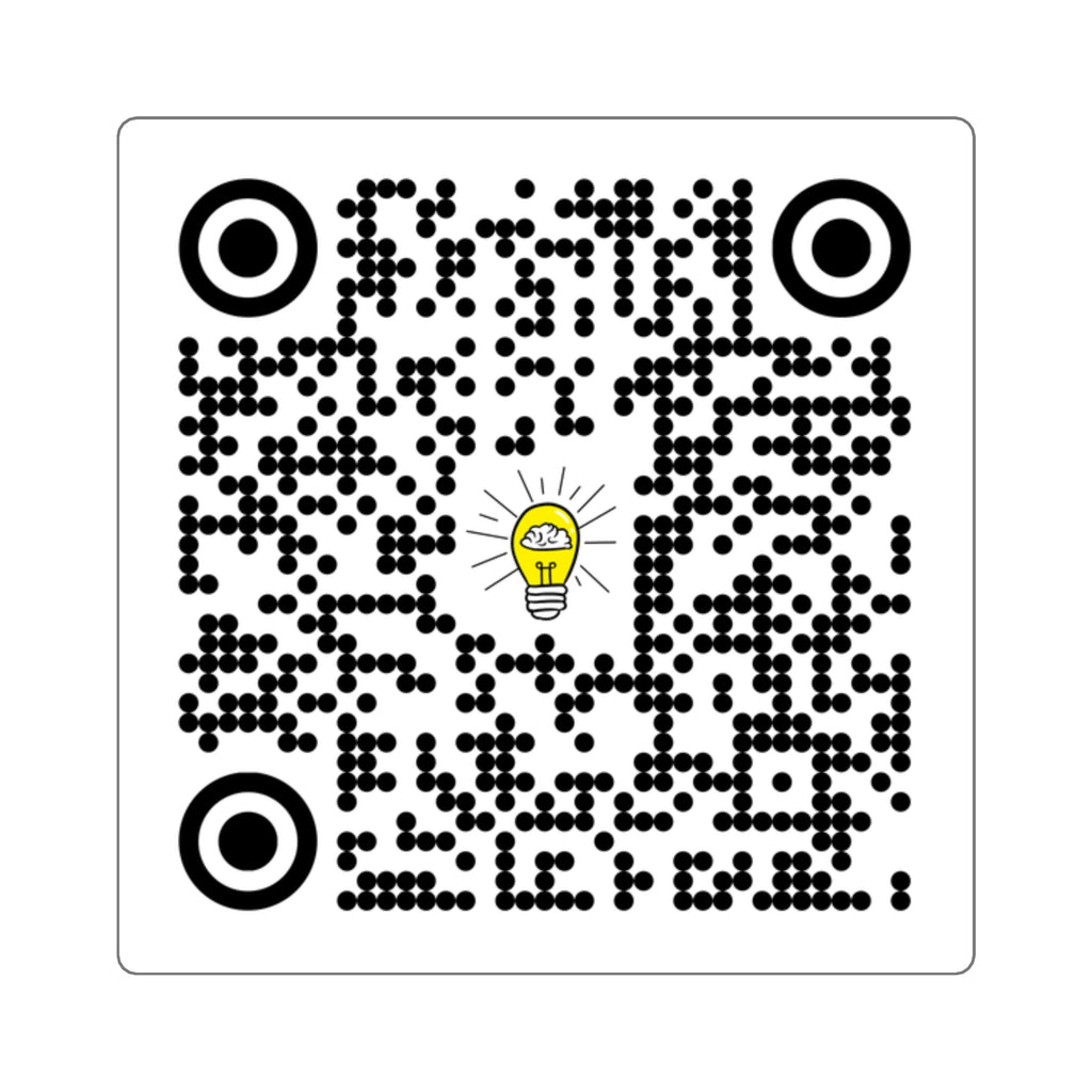 Rethink Everything Selling Real Estate QR Code Sticker with Lightbulb Logo — Custom Scannable Laptop Decal