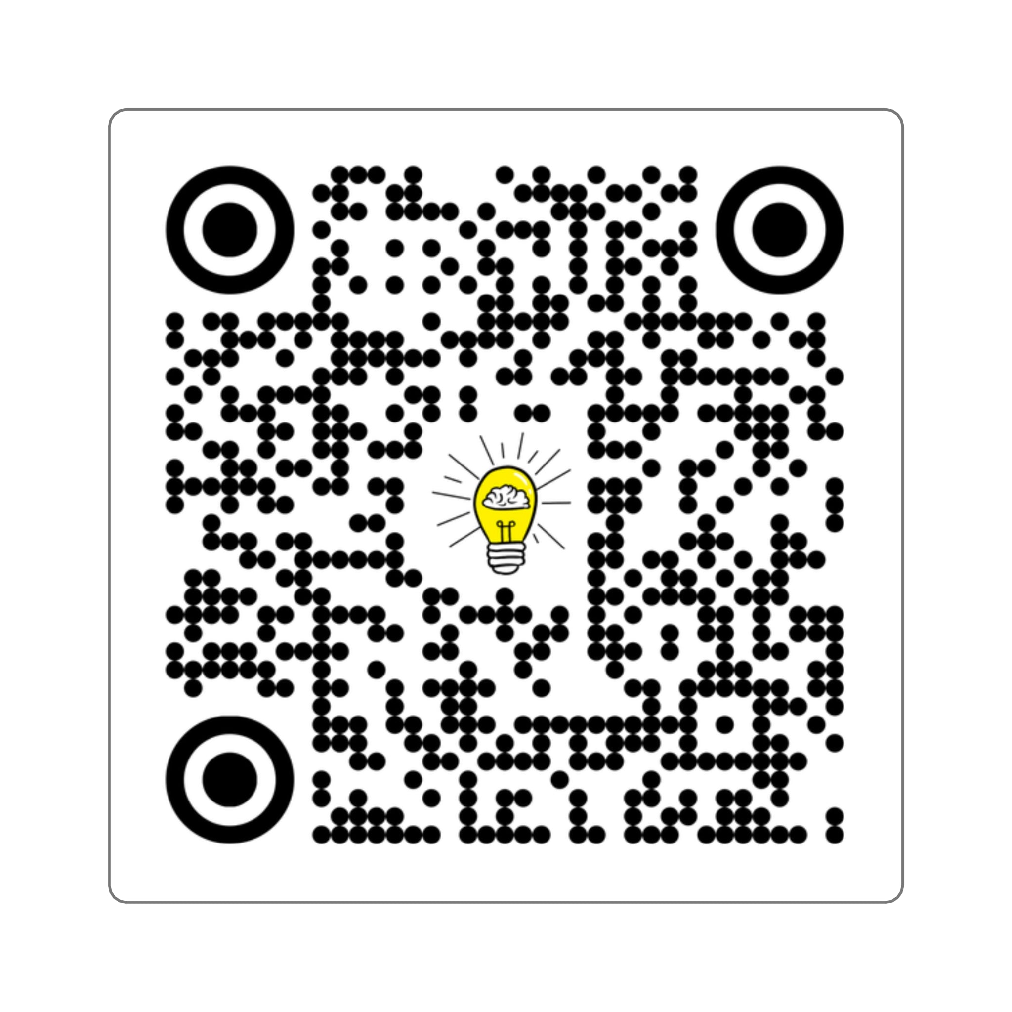 Rethink Everything Craft Beer QR Code Sticker with Lightbulb Logo — Custom Scannable Laptop Decal