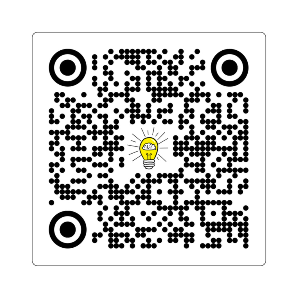 Rethink Everything Loan Officer QR Code Sticker with Lightbulb Logo — Custom Scannable Laptop Decal