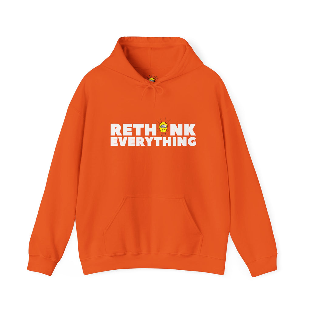 Rethink Everything Real Estate Hoodie, Unisex Cozy Sweatshirt, Gift for Thought Leaders, Inspirational Fashion, Casual Wear, Unique Graphic Pullover