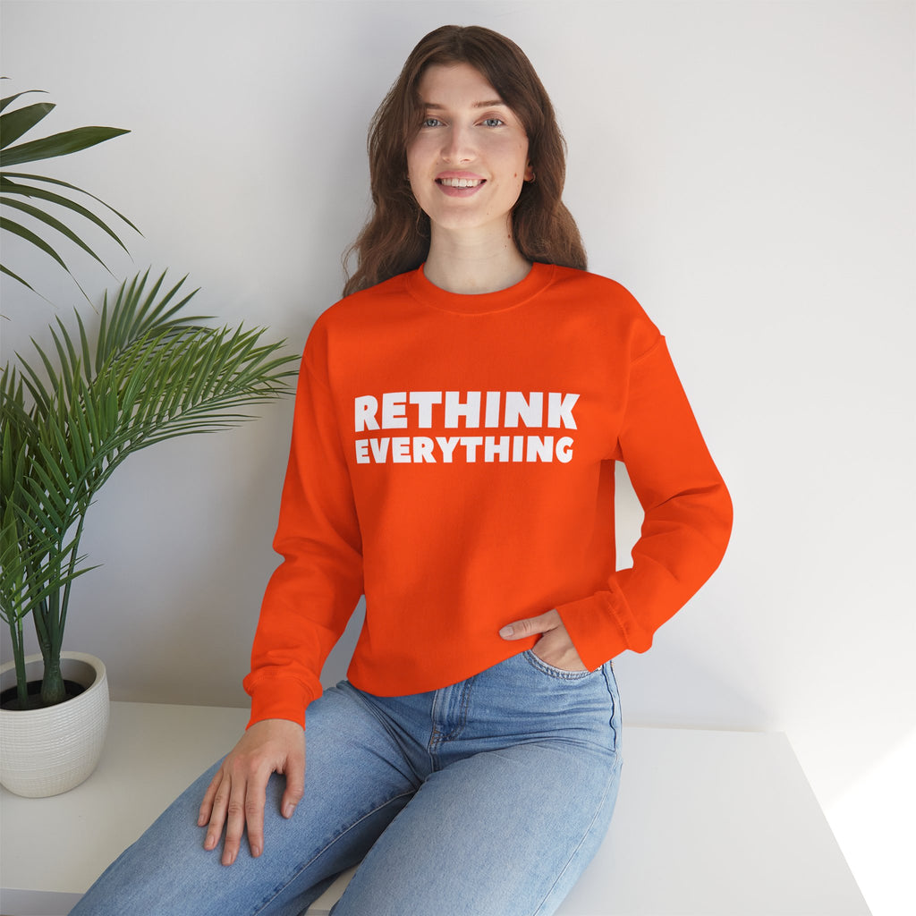 Rethink Everything Customer Service Crewneck Sweatshirt – Unisex Inspirational Graphic Pullover