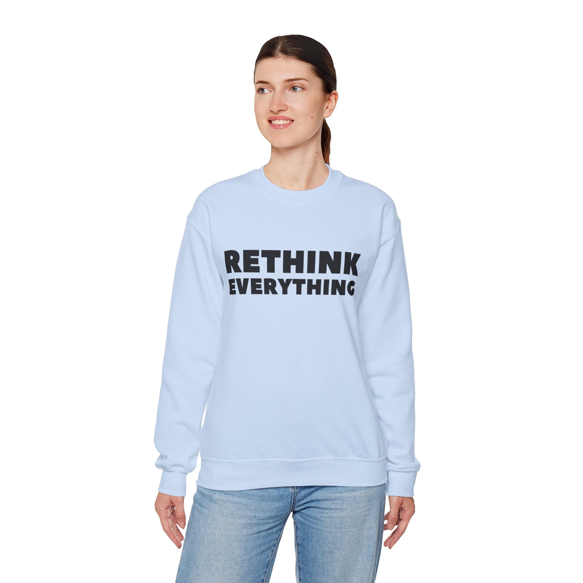 Rethink Everything Business Planning Crewneck Sweatshirt – Unisex Inspirational Graphic Pullover