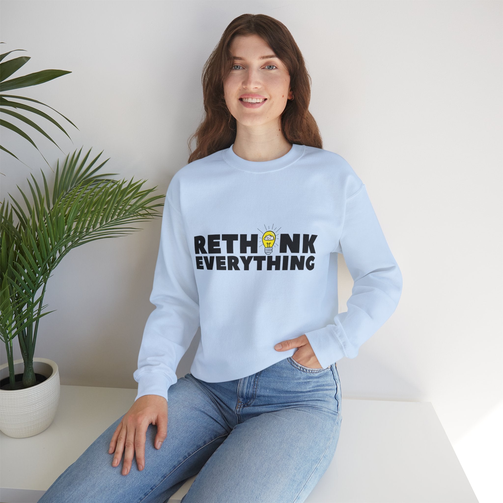 Rethink Everything Business Planning Crewneck Sweatshirt – Unisex Inspirational Graphic Pullover